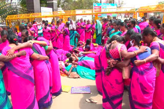 anganvadi labours protest in namakkal