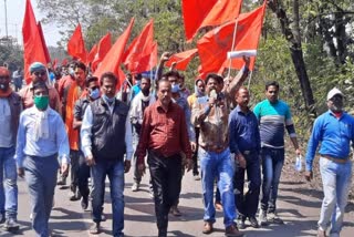 PROTEST OF workers in SECL