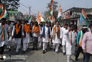 Kishanganj: Congress farmer Satyagraha marched on foot