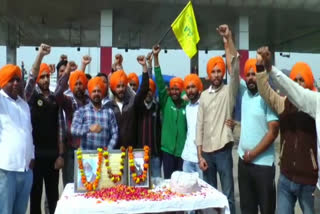 farmers celebrate Ajit Singhs birthday at Shambhu toll plaza ambala