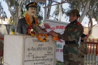 ncc cadets pay tribute to paramvir Chakra winner Colonel Hoshiar Singh in sonipat