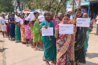 6 days of protest for land compensation in nirmal district