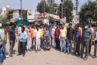 Auto driver protests in Raipur