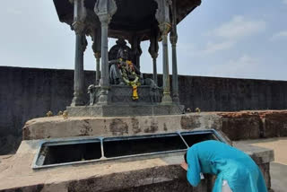 barricades removed in front of the statue of shivaji maharaj at raigad
