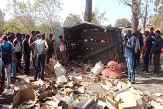 potato laden truck overturned