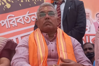 west bengal assembly election 2021 state BJP president Dilip Ghosh criticizes Trinamool for showing black flag to suvendu adhikari