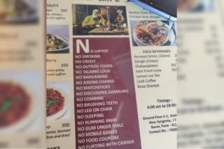 Menu card