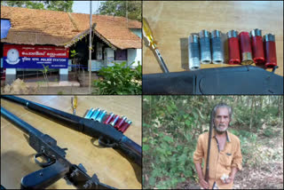 gun recovered  kannur  കണ്ണൂർ  രണ്ട് നാടന്‍ തോക്ക് പിടിച്ചെടുത്തു  നായാട്ട് സംഘം  പരിയാരത്ത് തോക്ക് കണ്ടെടുത്തു  illegal guns  bullet seized