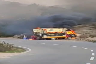 fire in fast food van