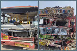 lorry collided with bus in gulbarga