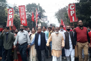 শিলিগুড়িতে মহামিছিল বামেদের