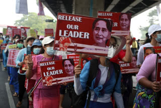 Myanmar security forces disperse anti-coup protesters