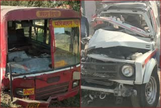 roadways bus collides with police vehicle in meerut three police injured