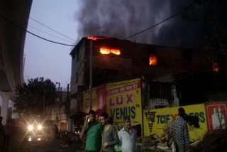 Fire breaks out at a factory in Pratap Nagar area delhi