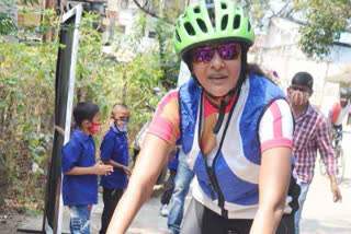 Manchu lakshmi cycle ride