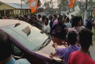 BJP worker attack on lurin car