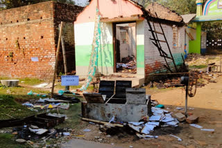 west bengal assembly election 2021 Trinamool party office burned in shasan allegations against the BJP