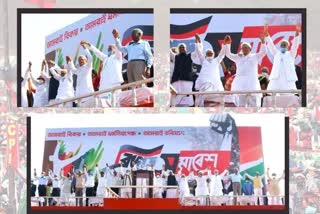 Huge crowd at first joint rally of Left-Cong-ISF in Kolkata  no consensus yet over seat-sharing  ഇടത്–കോൺഗ്രസ് സഖ്യത്തിന്‍റെ ആദ്യ മഹാറാലി  കൊൽക്കത്ത  നിയമസഭാ തെരഞ്ഞെടുപ്പു  കോൺഗ്രസും ഐ.എസ്.എഫും  CPM-CONGRESS  bengal election  mamatha