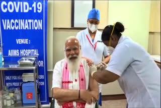 Prime Minister Modi vaccinated