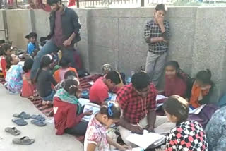 Students preparing for competitive exams are teaching poor children living in slums