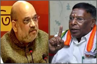 narayanasamy threatens to sue amit shah