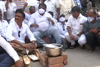 Protest against gas price hike in Anantapur