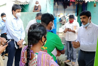 inspected rice distribution at amadalavalasa