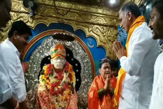 Minister Harish Rao visited  Sai Baba Temple in Peerjadiguda in medchal district