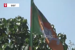 Social activists demand the removal of flag poles of political parties