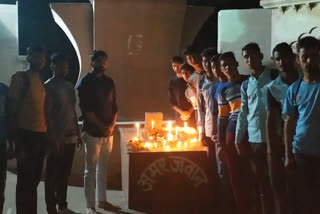 alwar news, Students take out candle march