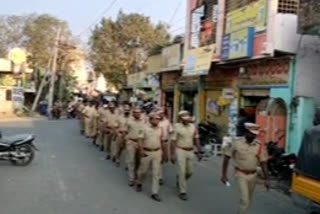 Police march fast in Nadigama city panchayat