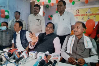 Press conference of Apex Bank President Baijnath Chandrakar in Ambikapur