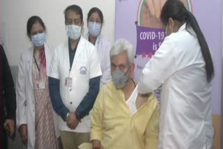 J-K LG Manoj Sinha gets first dose of COVID-19 vaccine
