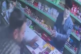 live video of jhajjar shopkeeper firing on robber