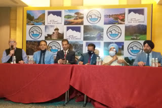 press conference in ahmedabad to promote tourism in jammu and kashmir