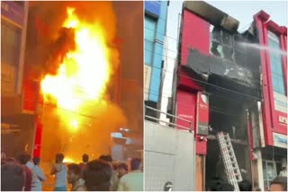 electronics showroom caught fire in palwal