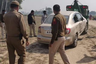 surkhpur village najafgarh delhi  meat car found surkhpur village  crime in delhi  alleged car in surkhpur village  सुरखपुर गांव दिल्ली  बाबा हरिदास नगर थाना पुलिस