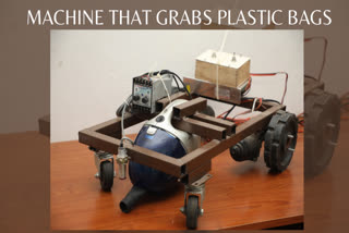 low-cost machine that grabs plastic bags, pollution