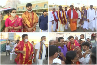 Celebrities  visits tirumala