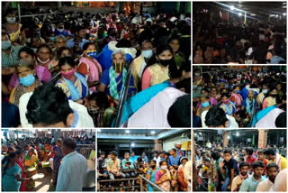 pilgrims waiting in que at vadapalli venkateswaraswamy temple