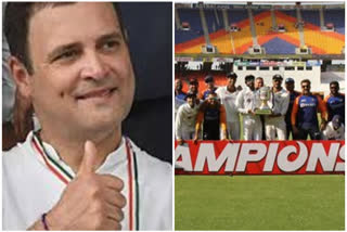 rahul gandhi congratulates Indian cricket team for win against england test series
