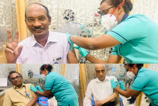 top officials get first shot of Covid vaccine  Dr K. Sivan gets first shot of Covid vaccine  COVID-19 vaccination  ഐ.എസ്.ആർ.ഒ  ഇസ്റോ  ഐ.എസ്.ആർ.ഒ ചെയർമാൻ  ഐ.എസ്.ആർ.ഒ ചെയർമാനും ഉന്നത ഉദ്യോഗസ്ഥരും കൊവിഡ് വാക്‌സിൻ സ്വീകരിച്ചു