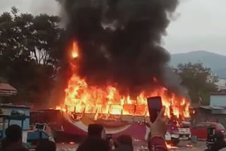 bus catches fire