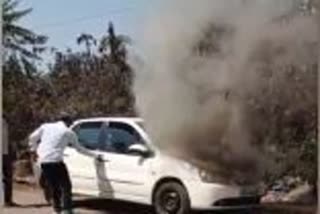 MOVING CAR CAUGHT FIRE IN ROURKELA