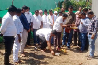 MLA Vikram Shah Mandavi performed Bhoomipujan