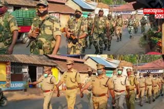 police central army joint route march  പൊലീസ്- കേന്ദ്രസേന സംയുക്ത റൂട്ട് മാർച്ച്  തലശ്ശേരി പൊലീസ്  നിയമസഭാ തെരഞ്ഞെടുപ്പ്