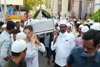 minister puvvada ajay kumar participated in  funeral of  party leader father in khammam district