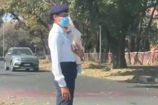 Chandigarh cop takes baby to work, video goes viral