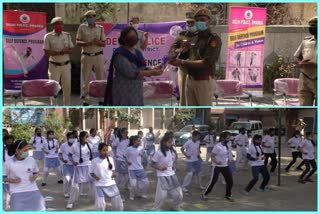 self defence training for girl in najafgarh government school