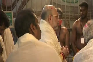 Amit Shah offers prayers at Suchindram Temple in TN's Kanyakumari